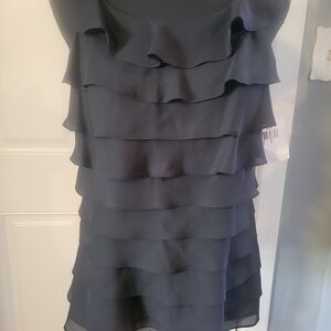 Elegant Black Ruffled Blouse